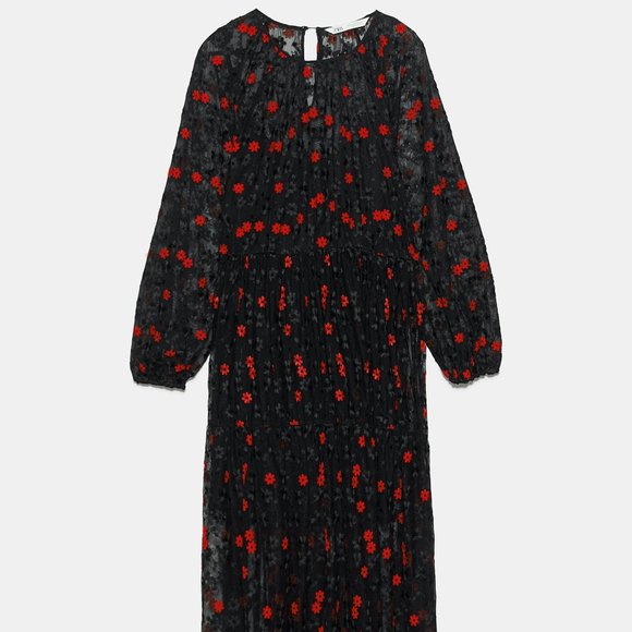 Zara FLORAL EMBROIDERED OVERSIZED DRESS-4786/299 - Picture 2 of 7
